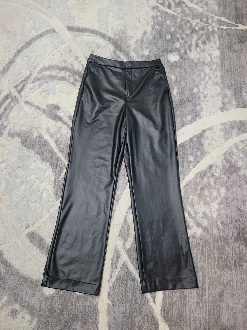 Women's Black High Rise Faux Leather Dress Pants Size M